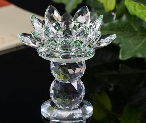 

2020 crystal lotus candlestick ornaments candlestick butter lampstand manufacturers direct selling buddhist products ch004