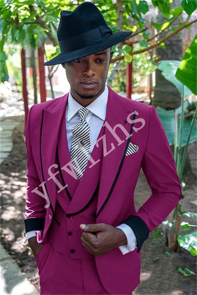 

classic one button handsome groomsmen peak lapel groom tuxedos men suits wedding/prom man blazer ( jacket+pants+vest+tie) w234, Black;gray