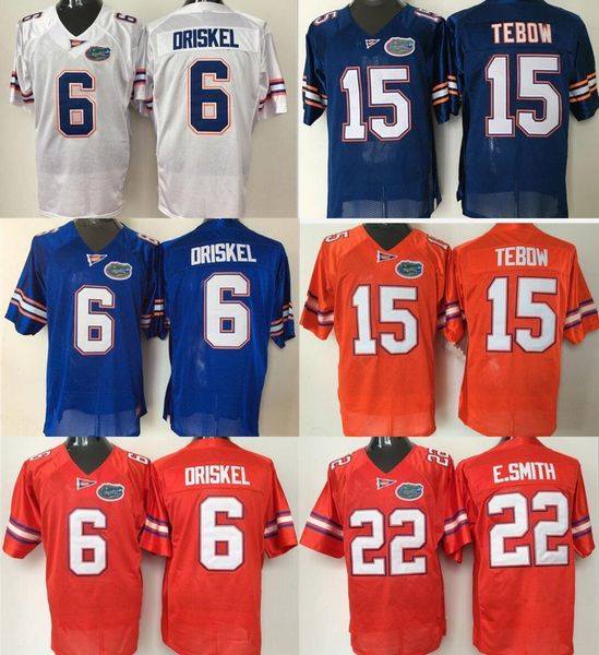 

завод outlet- ncaa флорида gators driskel # 6 tebow # 15 американский футбол джерси, сшитые размер s-3xl, заказ смешивания джерси, свободная, Black;red