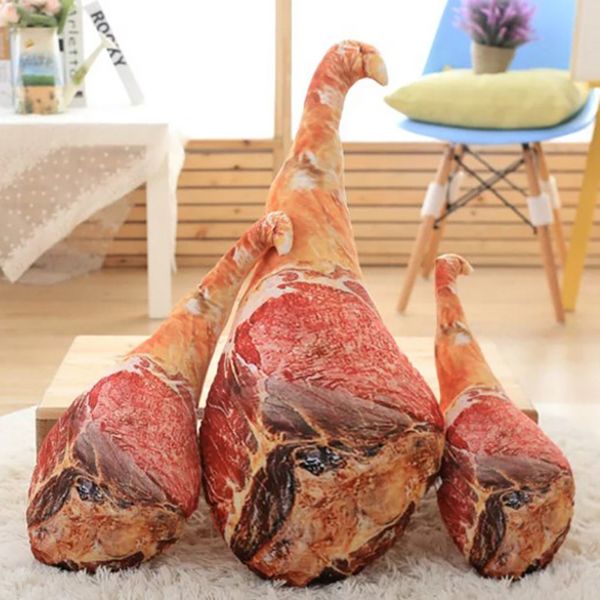 

novelty plush food ham toy pillow funny gift soft filling 3d printing drumstick plush toy children boy girl gift 50-70 cm wj278 mx200716