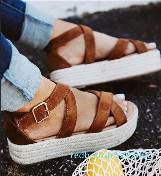 

med 2020 sandals female shoe black shoes for women with heel buckle large size cross medium women's ladies beige fashion r02