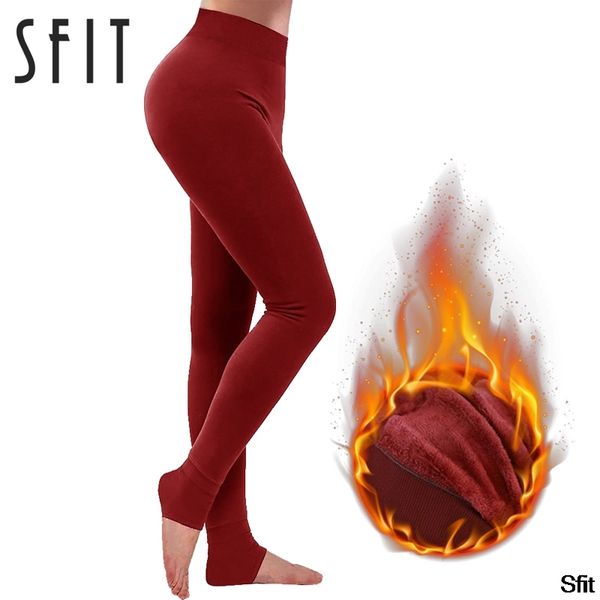 

2020 зимняя термальная леггинсы эластичный теплые колготки брюки с толстой бархатной подкладке для женщин девушка wram леггинсы твердые штан, White;red