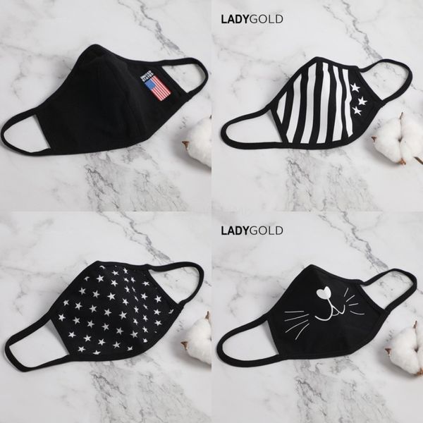 

dl fasion cotton fa masks wit breat valve pm2.5 mout mask anti-dust fabric mask wit 2 filters inside#943, Black