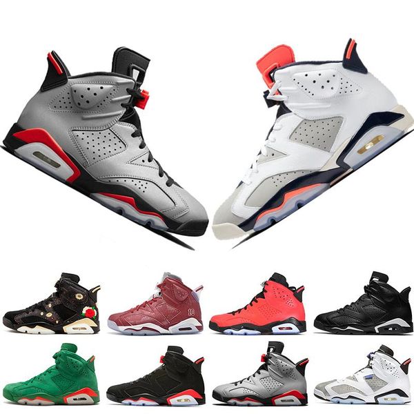 

2019 infrared bred 6 6s mens basketball shoes 3m reflective bugs bunny tinker hatfield black cat flint men sports sneakers designer