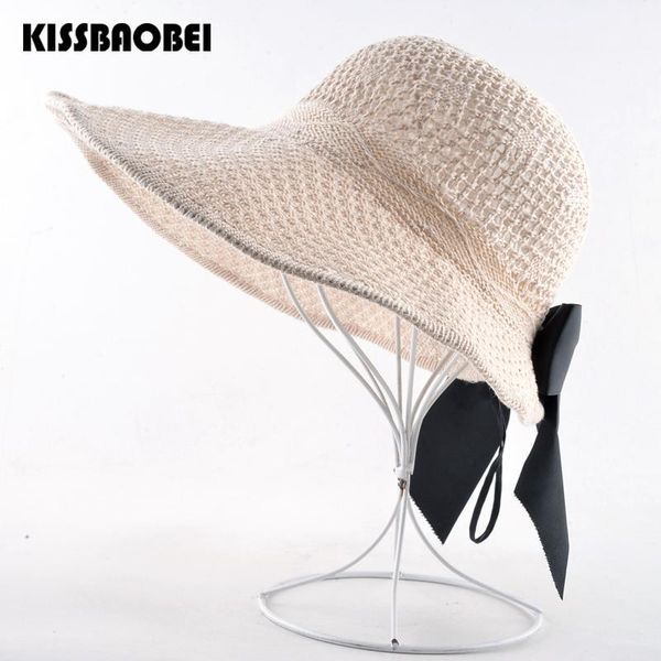 

empty sun hats for women beach straw panama cap ladies floppy wide brim hat women summer seaside visor caps chapeu, Blue;gray