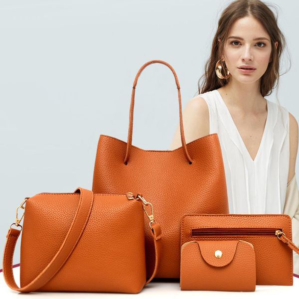 

taoffen мода 4шт / комплект кожа сумки женщин качества женского мешки плеча повелительницы коммуникатор crossbody композитной сумка