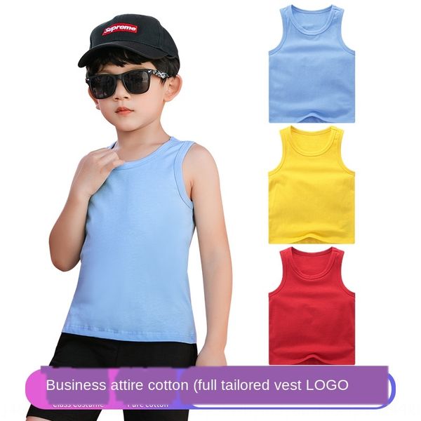 

boys' summer children's clothing new baby sleeveless children's clothing vest shirt korean style boys' and girls' c, Blue