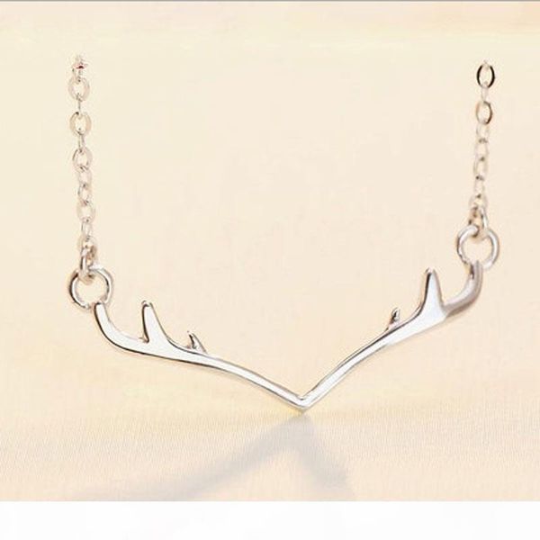 

ключицы ожерелье простого mule олень корейского посеребренное ожерелье, Silver