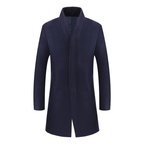 

2020 winter men's fashion leisure business jacket trench coat men wool trench coat jackets ing, Tan;black