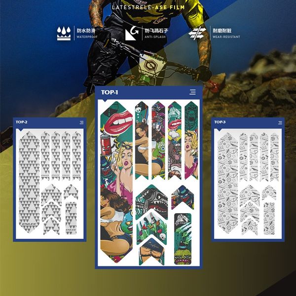 

62zy4 enlee mountain bike sticker frame scratch-proof scratch-proof waterproof 3m rhinoceros film protective filmcar sticker protective film