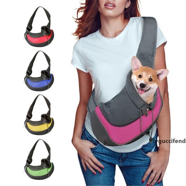 

pet puppy carrier s/m outdoor travel dog shoulder bag mesh oxford single comfort sling handbag tote pouch t200619