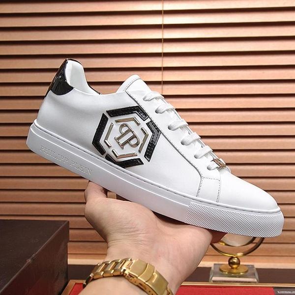 

men shoes sneakers casual fashion scarpe sportive da uomo leather luxury men shoes fashion lo -sneakers hexagon herrenschuhe fast ship, Black