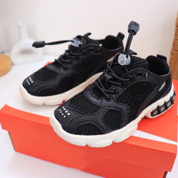 

kids new running shoes children student sneakers designer casual shoes boys and girls walking shoe child vintage breathable shoe, Black