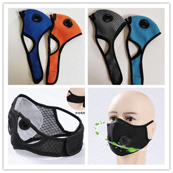 

double breathing valve riding ear loop face mask filter outdoor running anti-fog men women warm mouth masks dustproof sports mask coverd7714, White