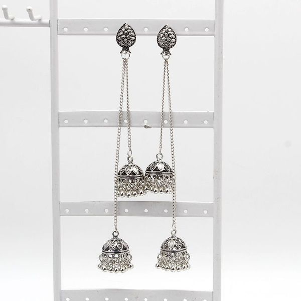 

vintage bollywood gypsy oxidized traditional jhumka jhumki earring for women, Silver