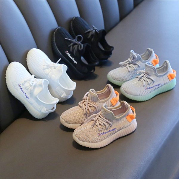 

u70hf children's single net 2020 new korean girl's fly coconut woven breathable boy's single shoes medium and large children, Black