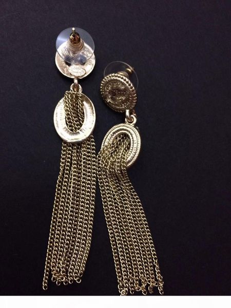 

classic crystal long tassel earrings for women jewelry fashion simply style drop earring earrings with flannel bags for gift, Silver