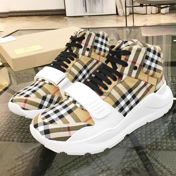 

fashion men 's boots manner schuhe vintage check cotton sneakers autumn and winter lightweight shoes plus size lace -up casual men sho, Black