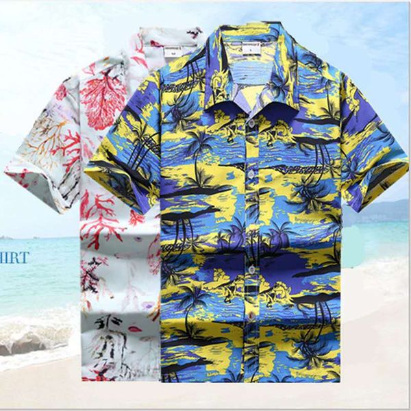 

camisa hawaiana de playa a la moda de verano para hombre, camisas florales manga corta ajustadas, ropa informal fiesta, White;black