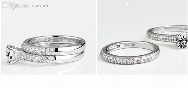 

wholesale-victoria wieck real solitaire 5mm z simulated diamond 925 sterling silver women wedding ring set engagement band sz 4-10