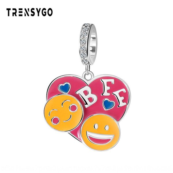 

design s925 sterling silver smiling face bracelet bead bead pendant beads diy dripping beads pendant accessories
