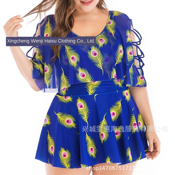 

2019 new plus plus 200 jin fat woman fat girl oversized split swimsuit swimsuit, White;black