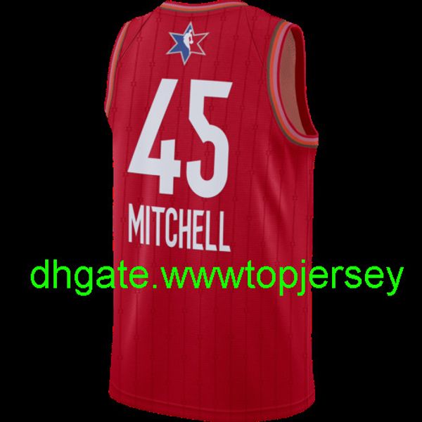 

donovan mitchell #45 jor dans 2020 all-star game jersey new nkvest stitched basketball jerseys, Gray