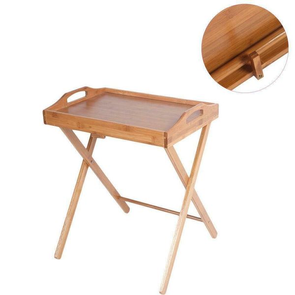 

folding wood portable tray table stand tv dinner craft snack lapservicing