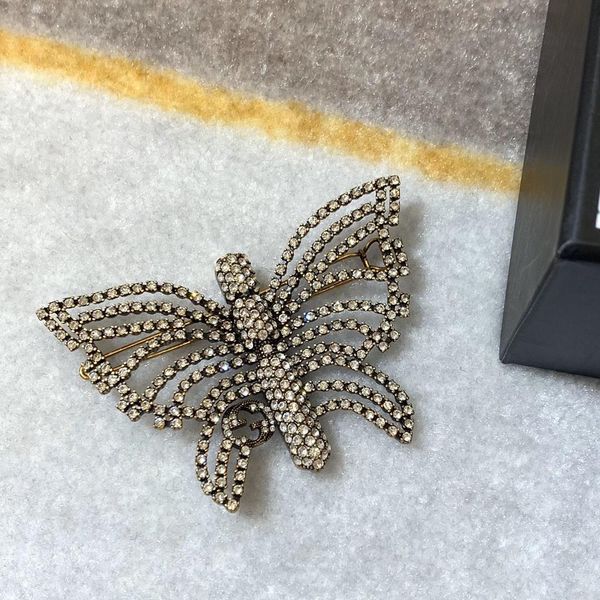 

new retro full diamond butterfly women's luxury designer hairpin, Golden;silver