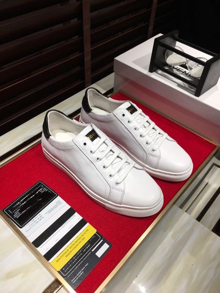 

2020u new genuine leather men's sports shoes large size fashion wild lace-up sneakers low-comfortable breathable tide shoes, size, Black