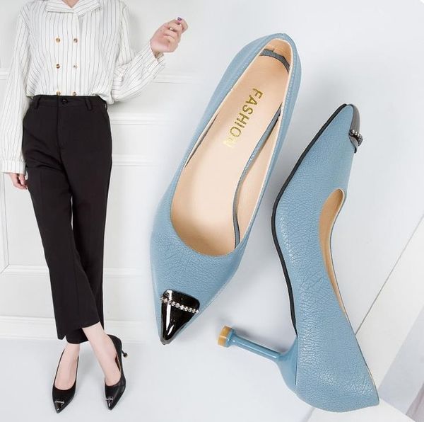 

white heels shoes for women sneakers women dress shoes schuhe damen high heels woman shoe chaussure femme, Black