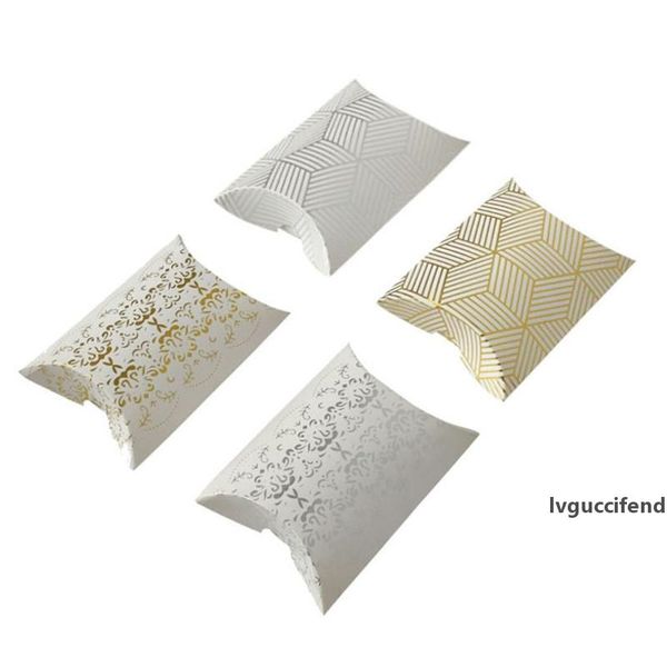 

pillow shape candy box wedding valentine s day party gift candy boxes craft paper pillow shape foil gold silver candy case