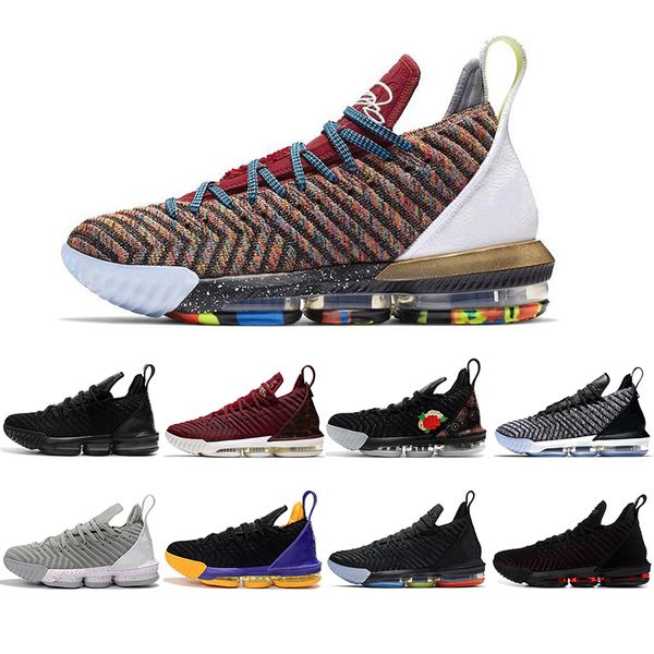 

2020 le bron 16 watch the throne basketball shoes metallic gold-rose frost w james 16s gold lacelocks mens athletic sports trainer