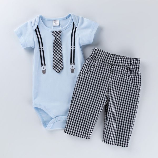 

cotton baby kids clothes set toddler baby boys summer gentleman bowtie short sleeve shirt+overall shorts sets boys clothes, White