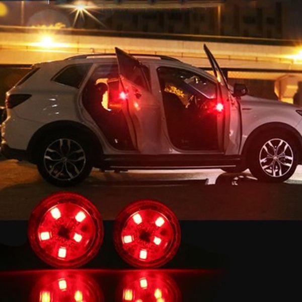

2pcs magnetic wireless 5 led car door opening warning lights waterproof strobe flashing anti rear-end collision led safety lamps