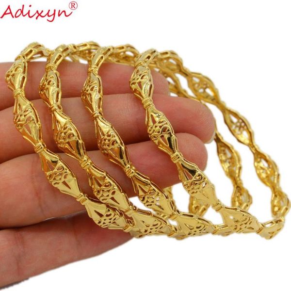 

adixyn 4pcs/lot women bracelets & bangles gold color copper luxury bride wedding bangle jewelry gifts n071023, Black