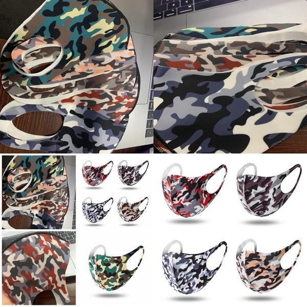 

камуфляж маска для лица маски ice шелковый респиратор против пыли во рту муфельные моющийся многоразовый camo лица с пакетом cca12058 120pcs