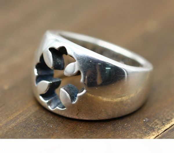 

925 sterling silver rings trend personality jewelry punk style mens and womens lovers gift hip hop cross style luxury designer jewelry 005, Golden;silver