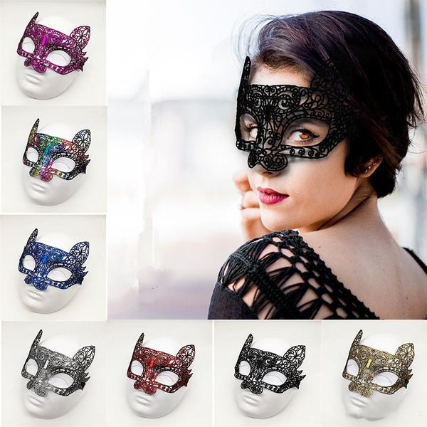 

2020 39 styles Halloween party Mask Lady Sexy Lace black Eye Mask Masquerade Black Cutout Blinder Fancy Dress Costume Cosplay Party props