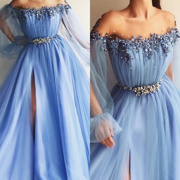 

light sky blue prom dresses, Black