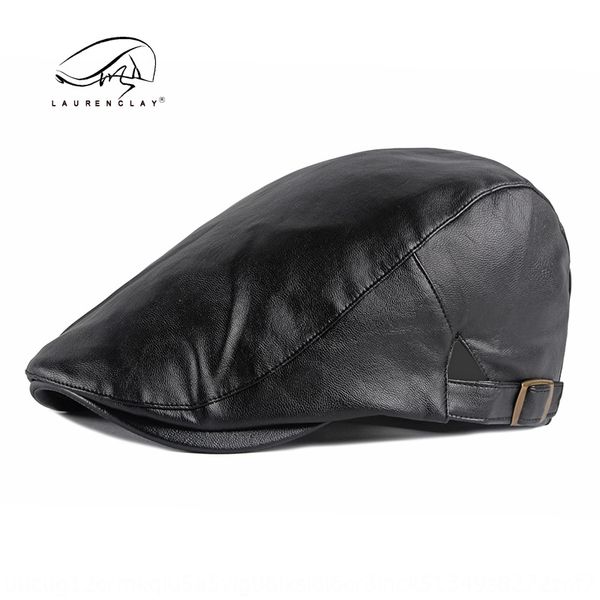 

pu leather korean forward british beret women's beret women's hat duck tongue leather hat fashion, Blue;gray
