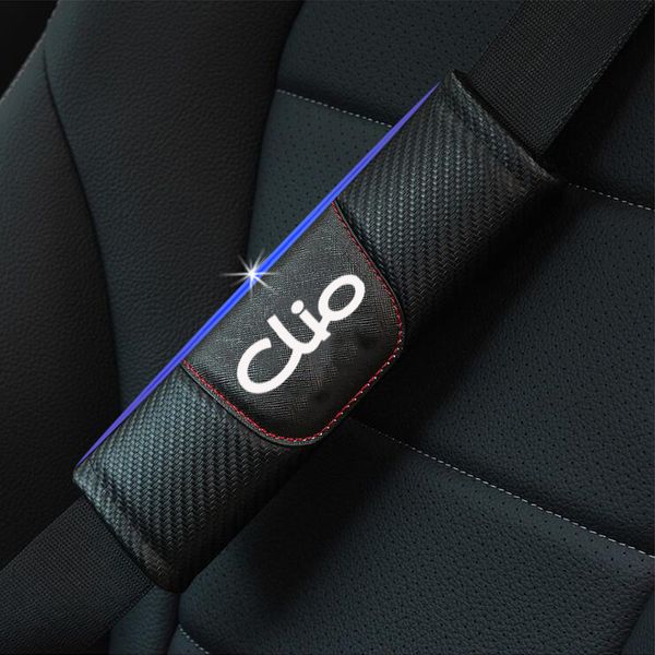 

for clio 2pcs fashion carbon fiber leather car seat belt cover car seat belt shoulder pad accessories