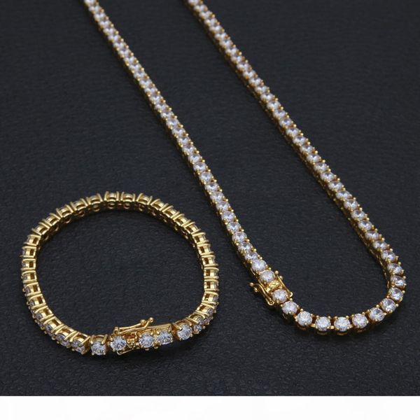 

fashion hiphop jewellry set luxury cz gold plated bracelet hip hop chains for men baseball chain set, Silver