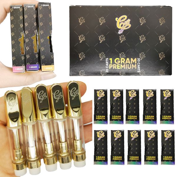 

Cali разъемные Vape Картриджи Упаковка голограмма Упаковка 1мл 0,8 мл Стеклянный бак Gold Ceramic Coil Тележки Испаритель 510 Empty густое масло картридж