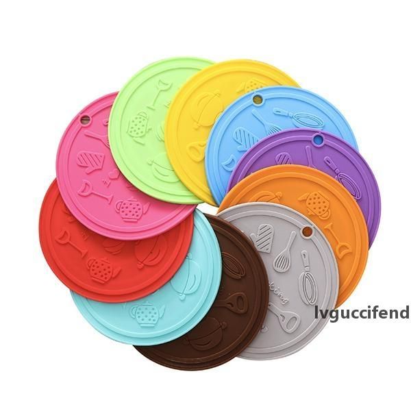 

silicone heat resistant mat coaster cushion round placemat 15cm pot holder tableware shape anti-slip silicone pads cooking accessory tools