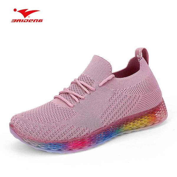 

baideng colorful sole women sports shoes girl fashion casual running shoes stylish design sock sneakers lace up ladies trainers