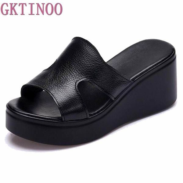 

2020 summer women sandals comfortable genuine leather fashion women casual shoes sandals plus size 33-40, Black