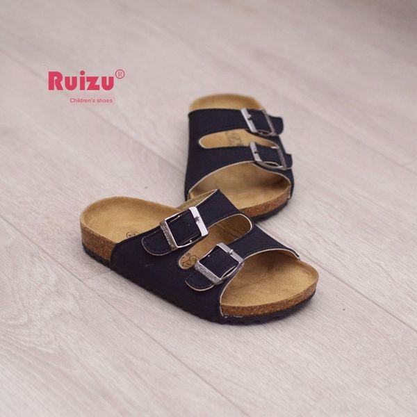 

2020 summer boy boy girl ring cork slippers slippers one-line drag flip-flops tide beach korean double ring, Black;grey