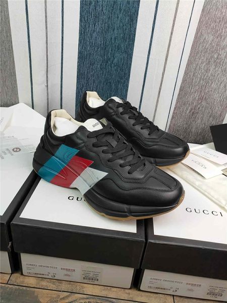 

the brand designer luxury leather casual sneakers, stylish rhyton sneakers, comfortable platform, size 35-45,cc