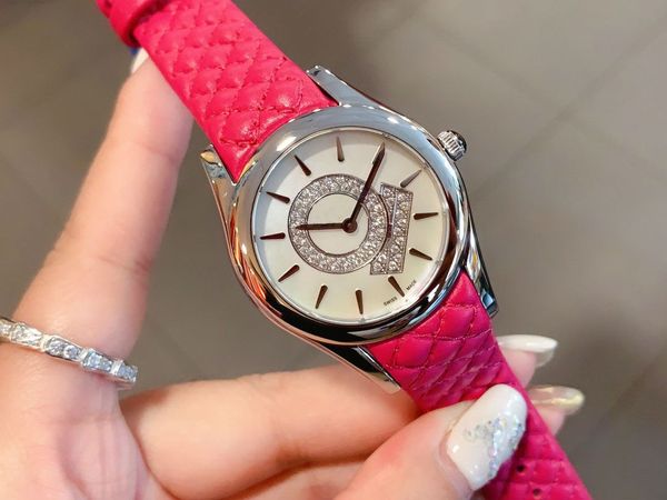 

33.8mm women's watches 316l stainless steel leather strap mechanical movement for women waterproof special wristwatches 13, Slivery;brown